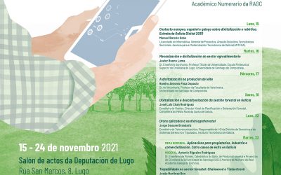 A Real Academia Galega de Ciencias e a Deputación de Lugo organizan do 15 ao 24 de novembro un ciclo de conferencias sobre a dixitalización do sector agrario en Galicia